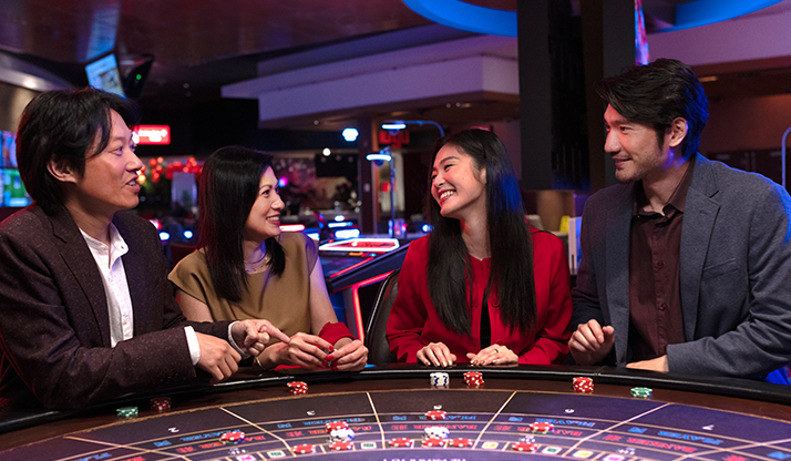 Friends playing slots