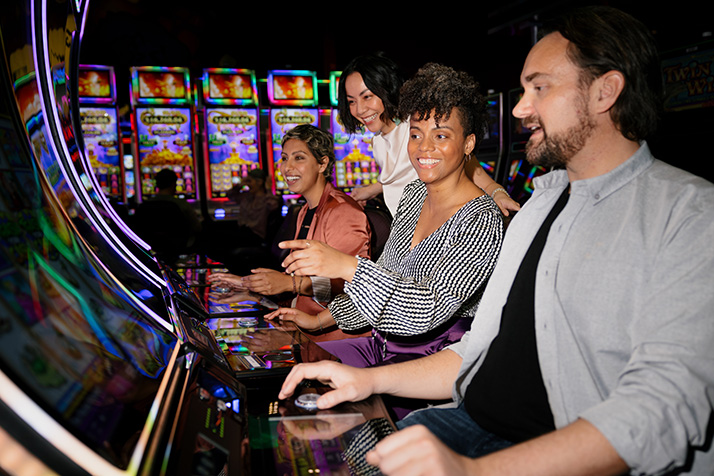 Friends playing slots