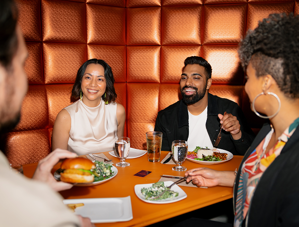 Group of friends dining together